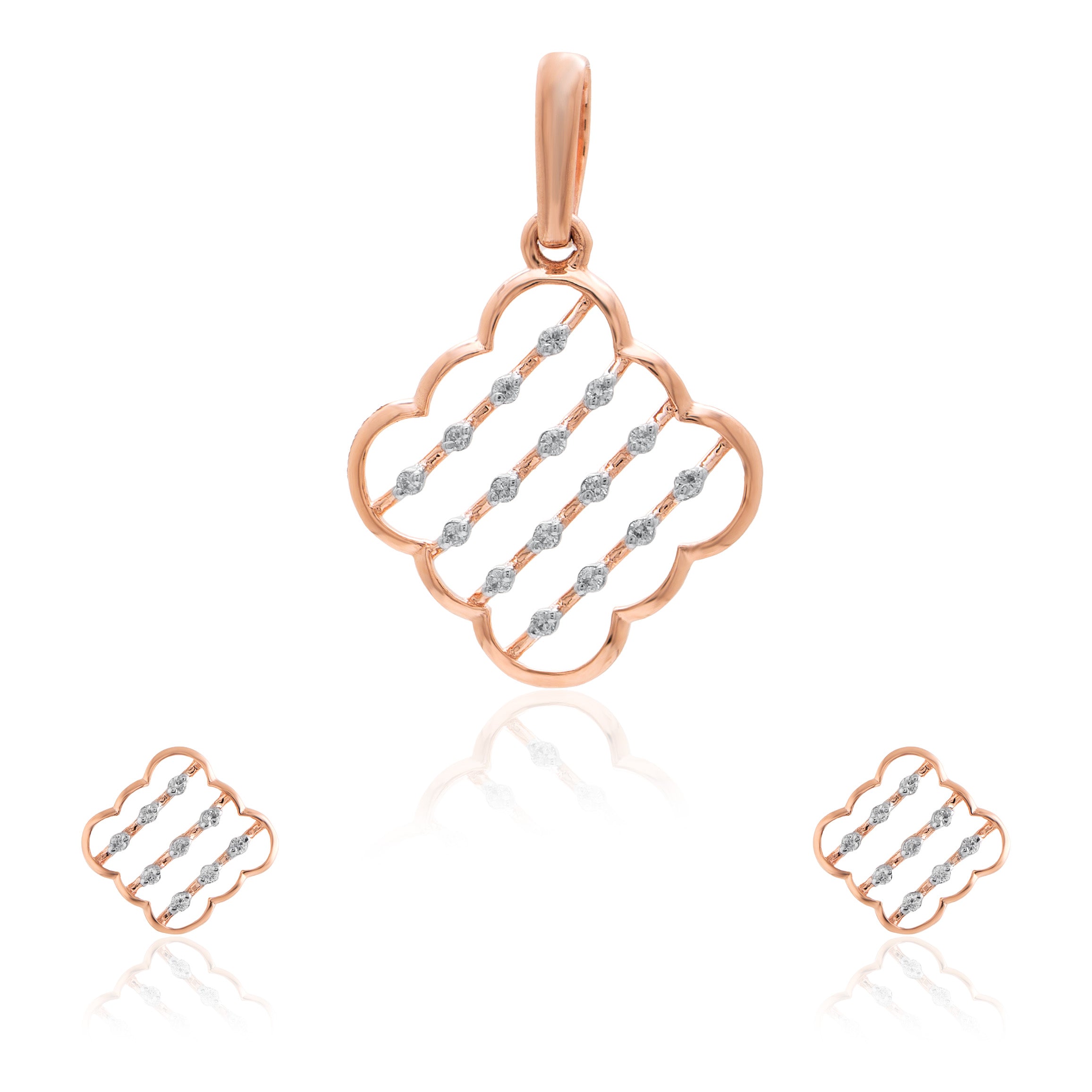 Ripple Square Diamond Pendant – alternate studio view