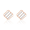 Ripple Line Diamond Earrings – front studio view