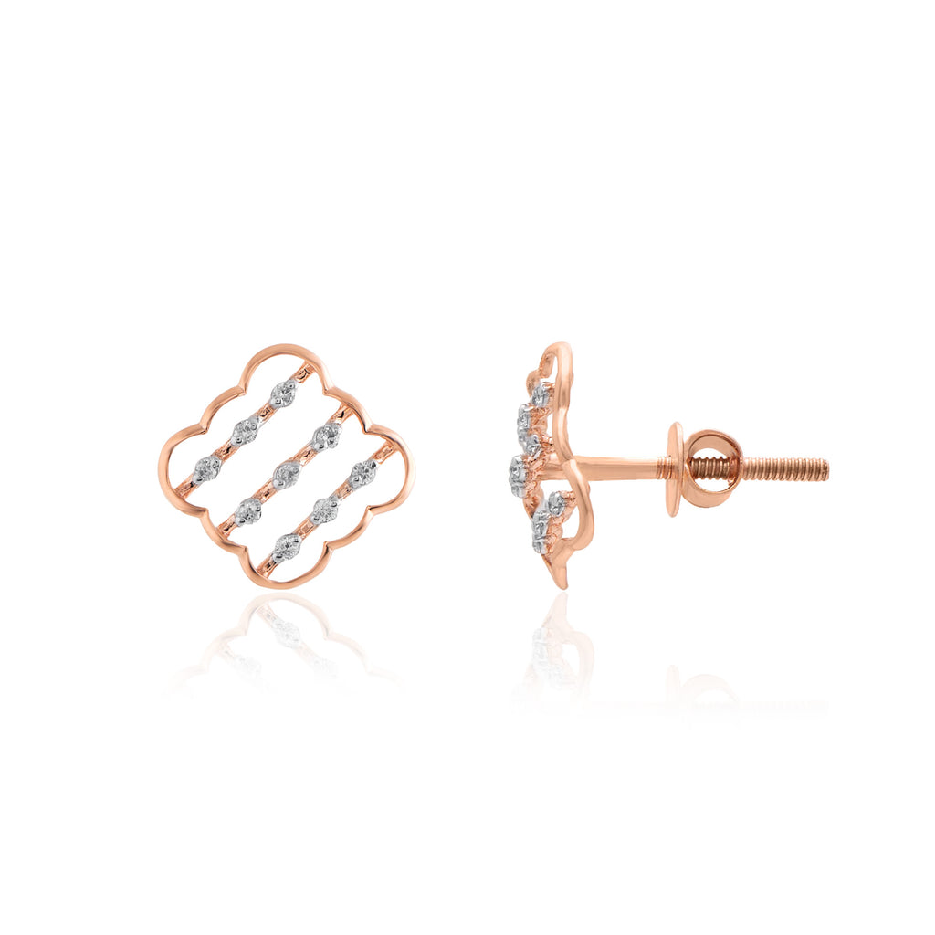 Ripple Line Diamond Earrings – alternate studio view