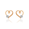 Heart Bow Diamond Earrings – front studio view