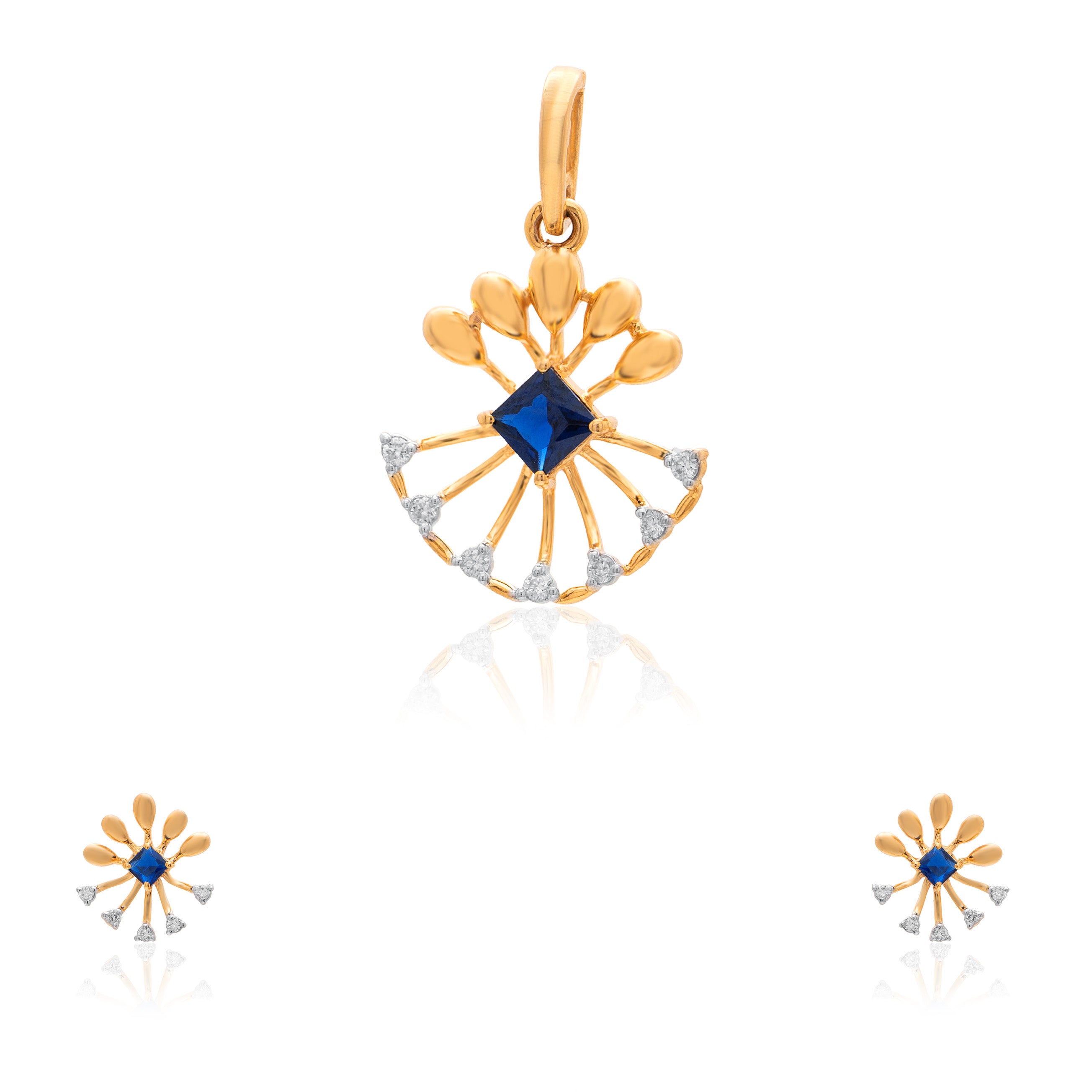Midnight Fan Diamond Pendant – alternate studio view