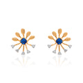 Azure Sunburst Diamond Earrings – front studio view