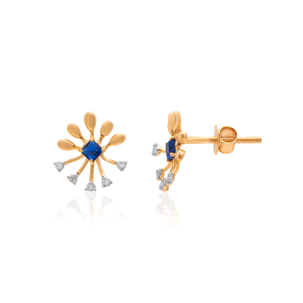 Azure Sunburst Diamond Earrings – alternate studio view