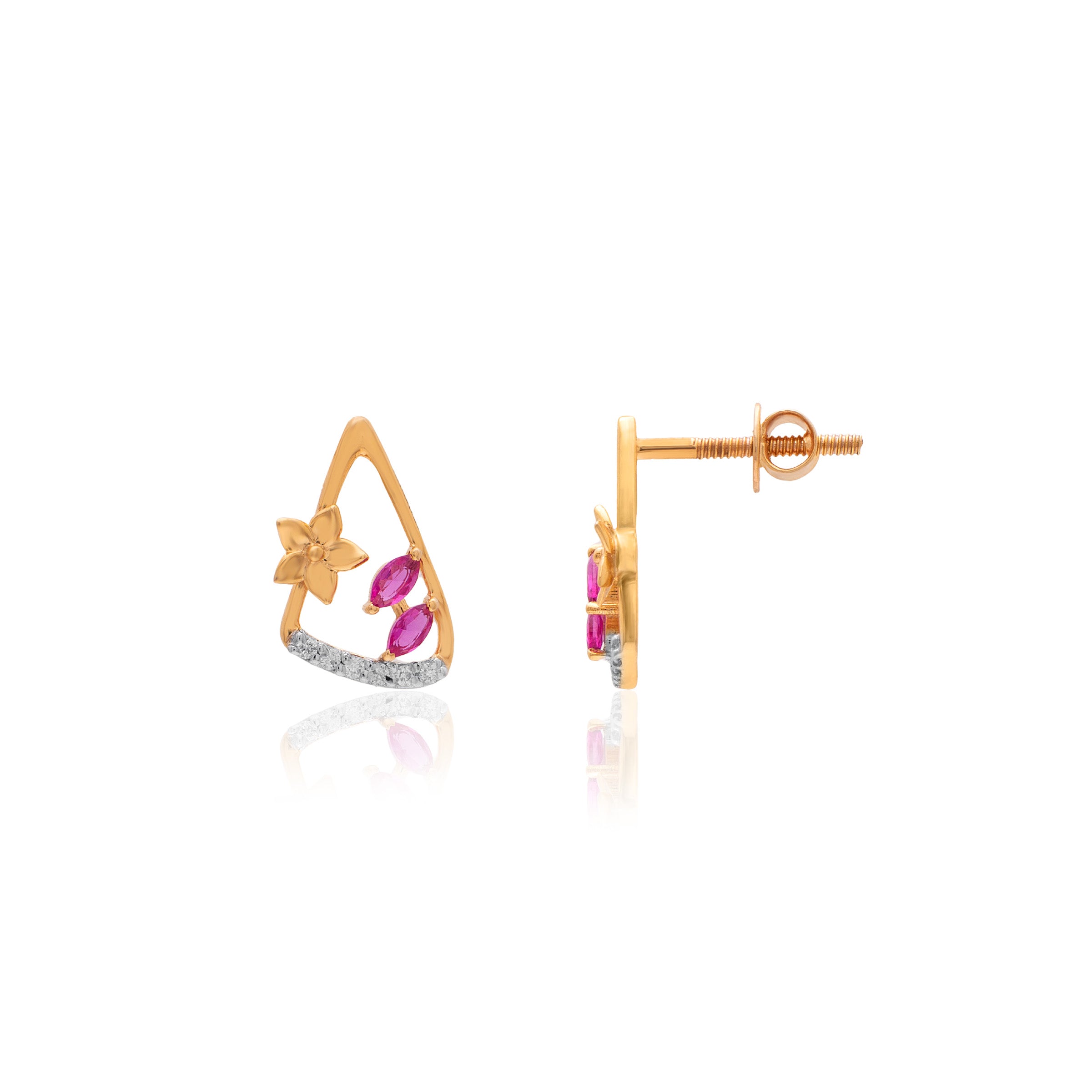 Roseate Geometry Diamond Earrings – alternate studio view