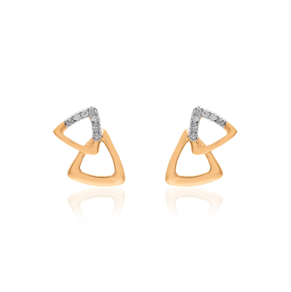 Modern Arc Diamond Earrings – front studio view