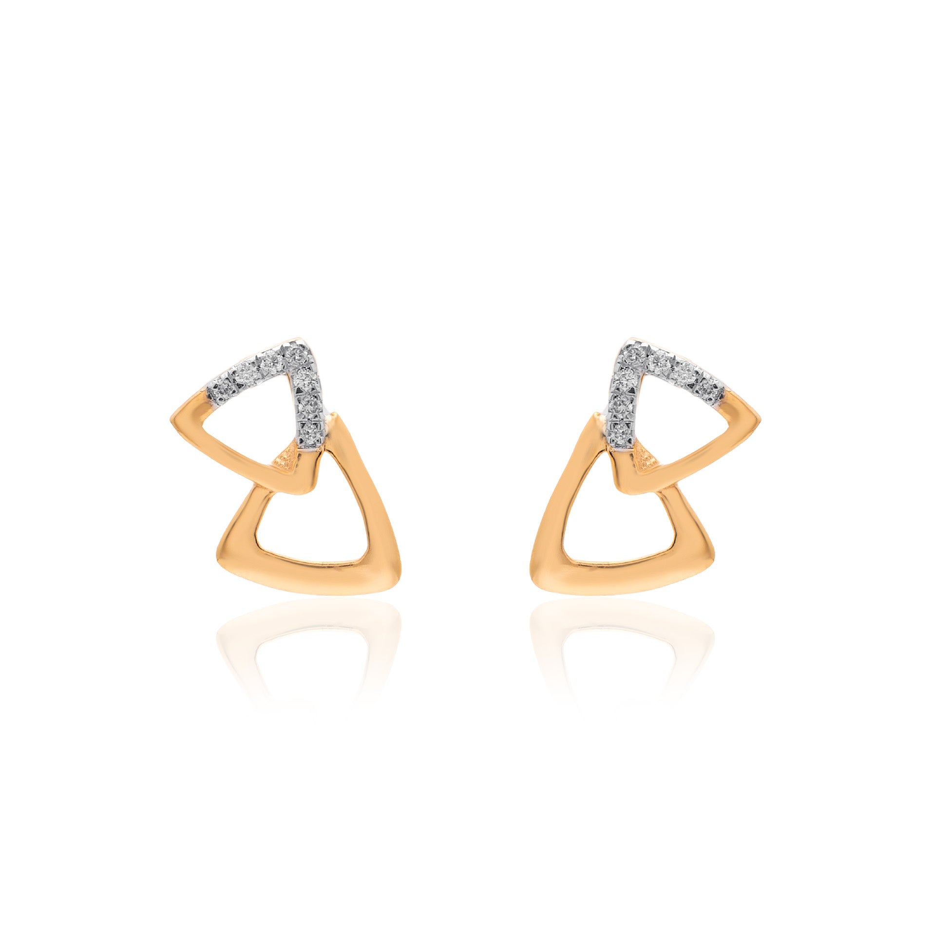 Modern Arc Diamond Earrings – front studio view