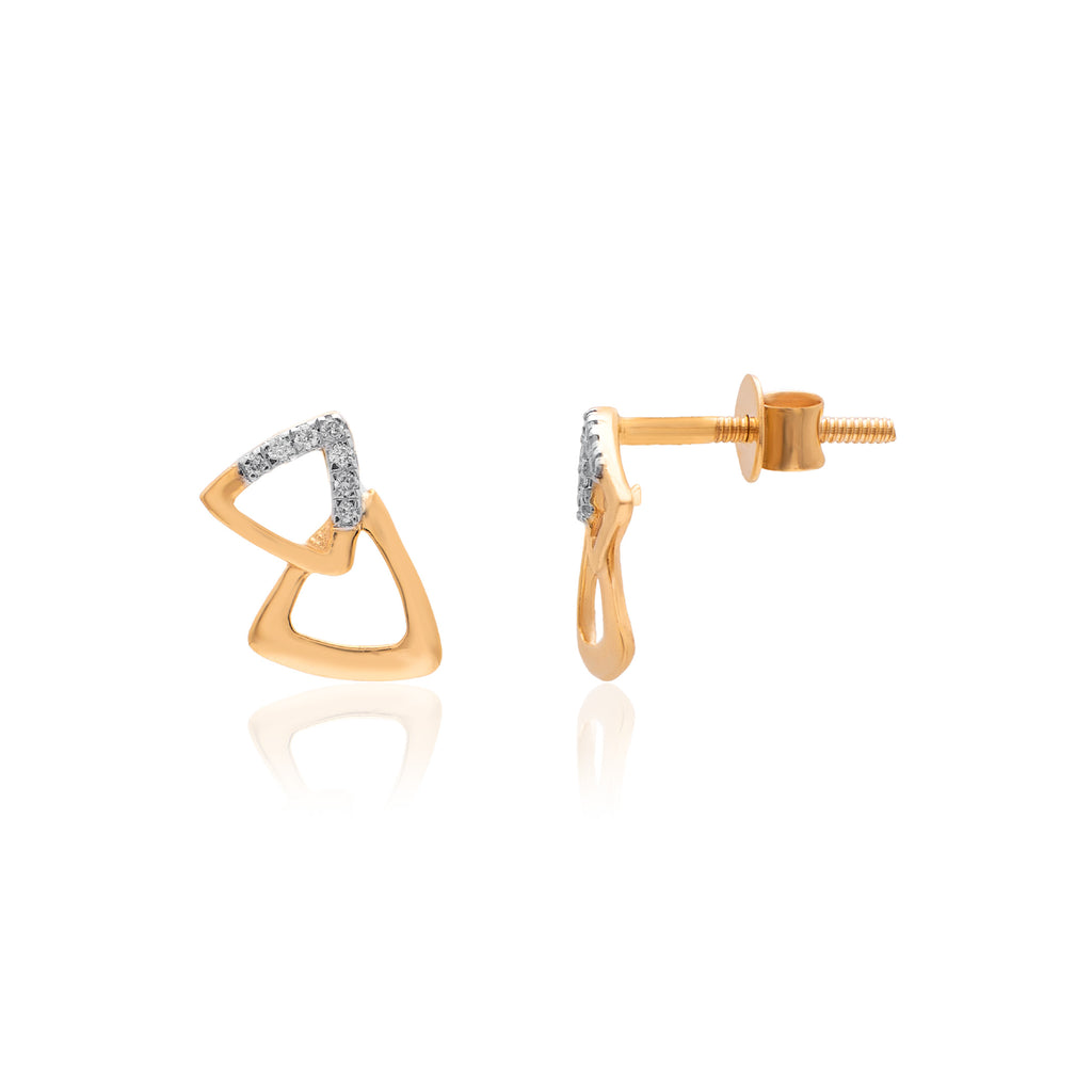 Modern Arc Diamond Earrings – alternate studio view