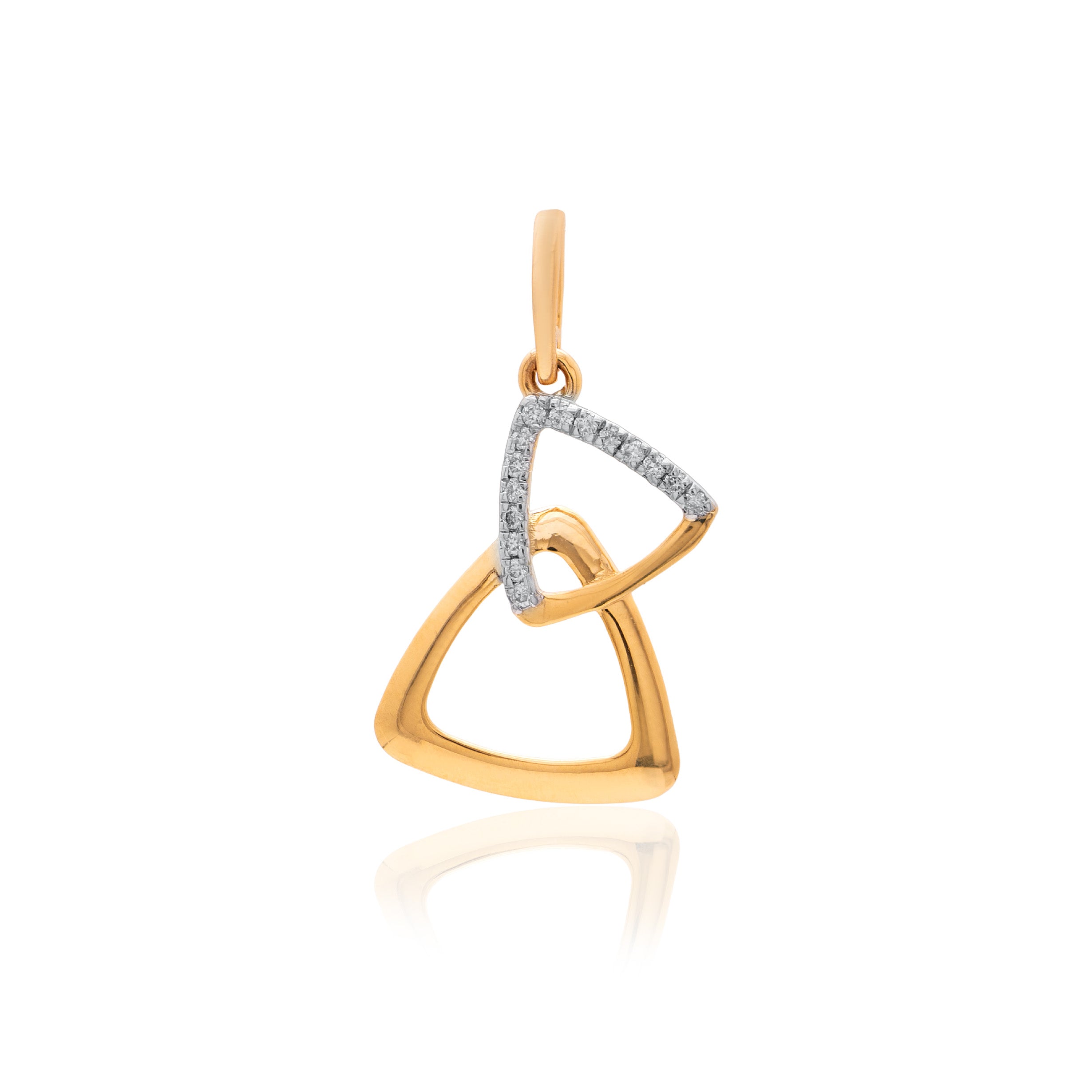 Modern Triangle Diamond Pendant – front studio view