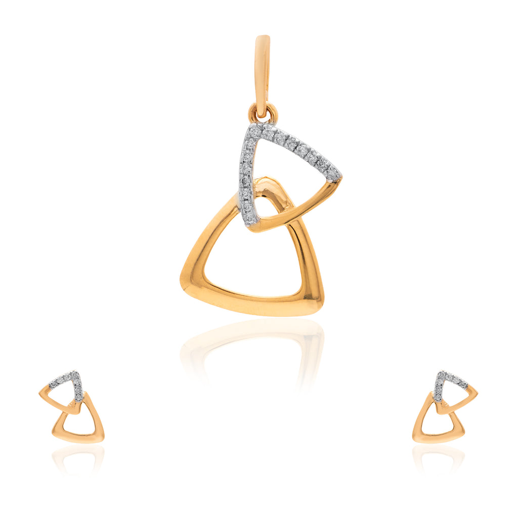 Modern Triangle Diamond Pendant – alternate studio view
