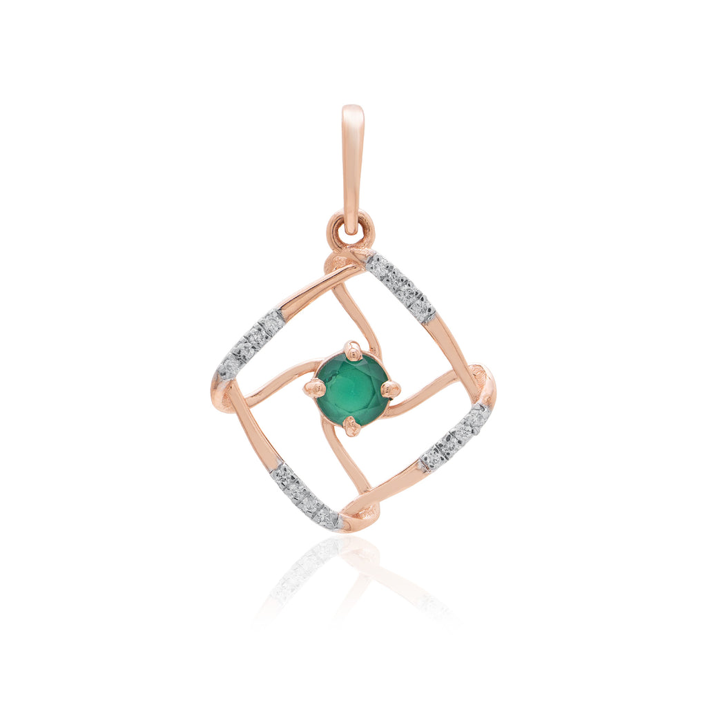 Verdant Tilt Diamond Pendant – front studio view