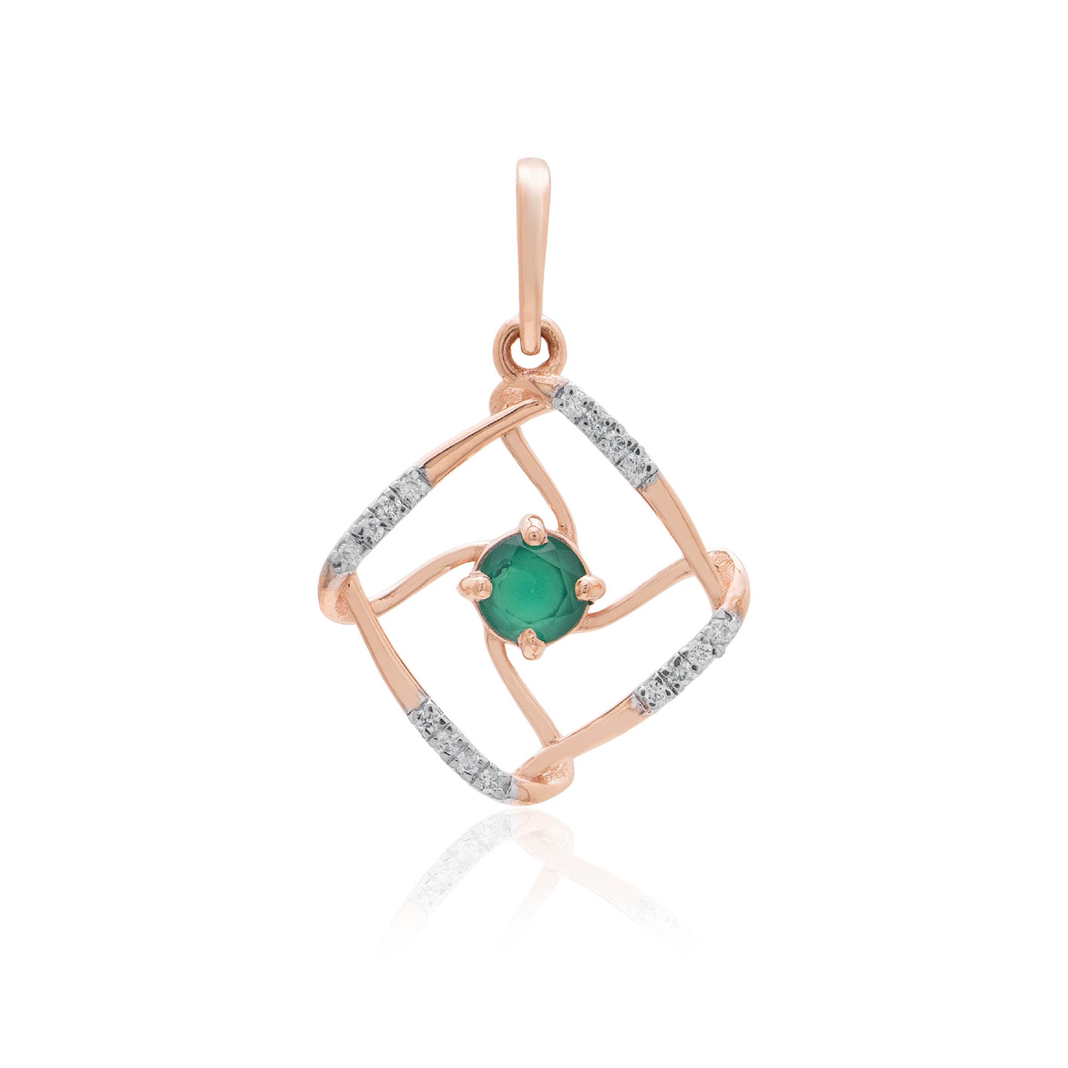 Verdant Tilt Diamond Pendant – front studio view
