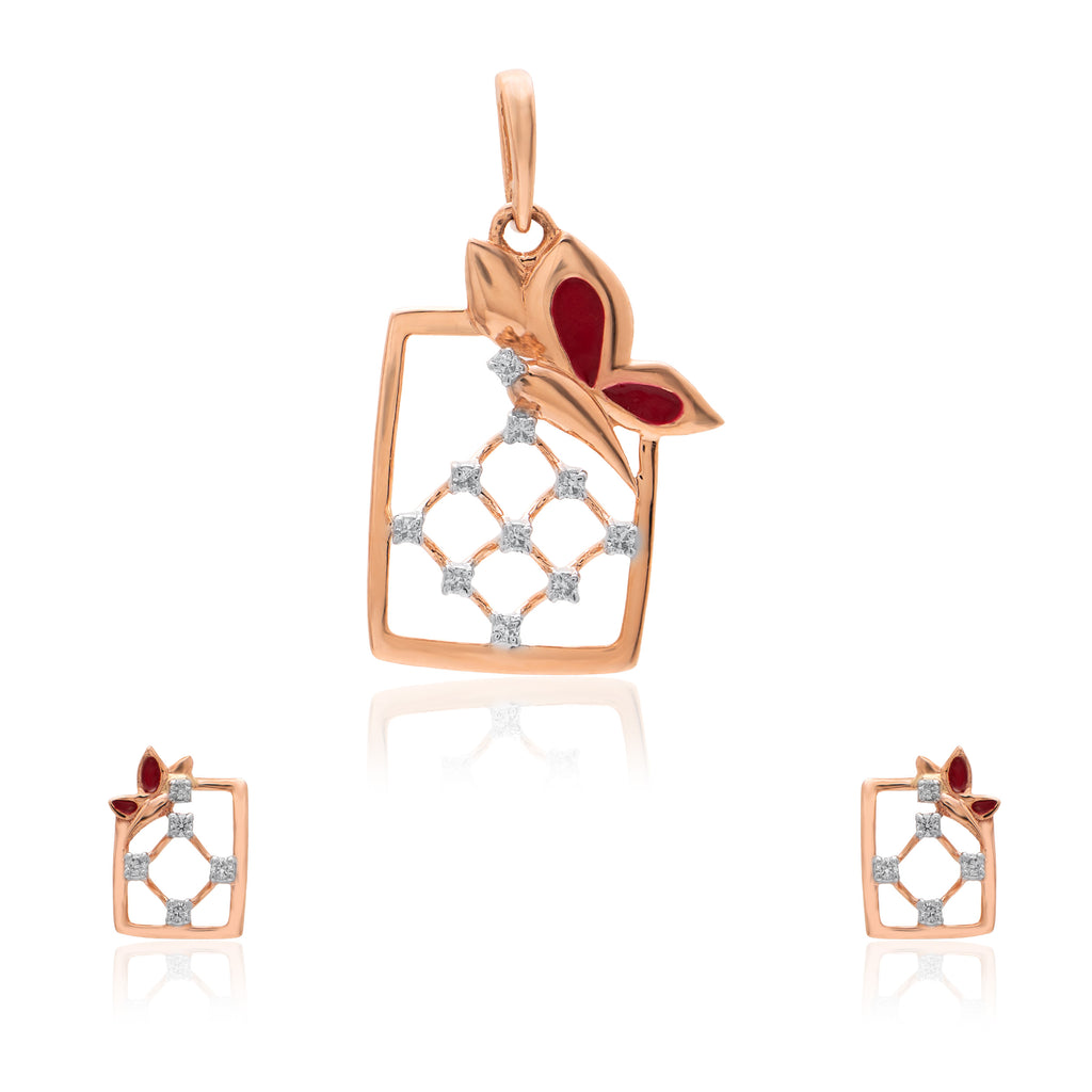 Floral Frame Diamond Pendant – alternate studio view