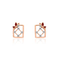 Crimson Frame Diamond Earrings – front studio view