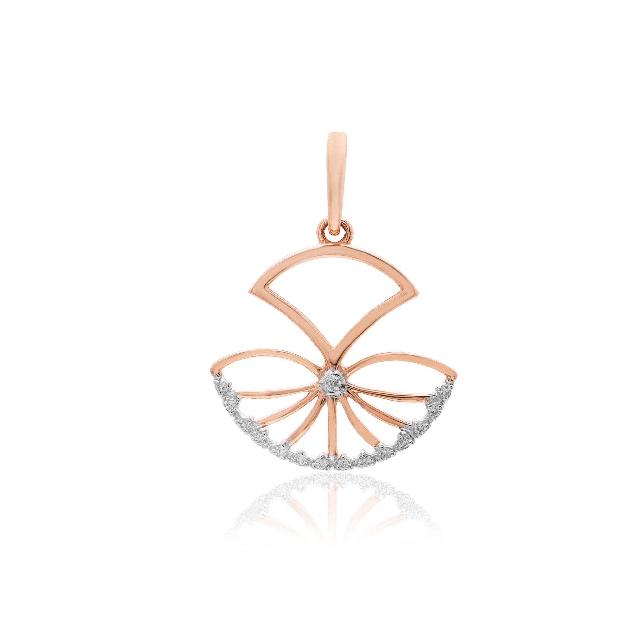 Radiant Fan Diamond Pendant – front studio view