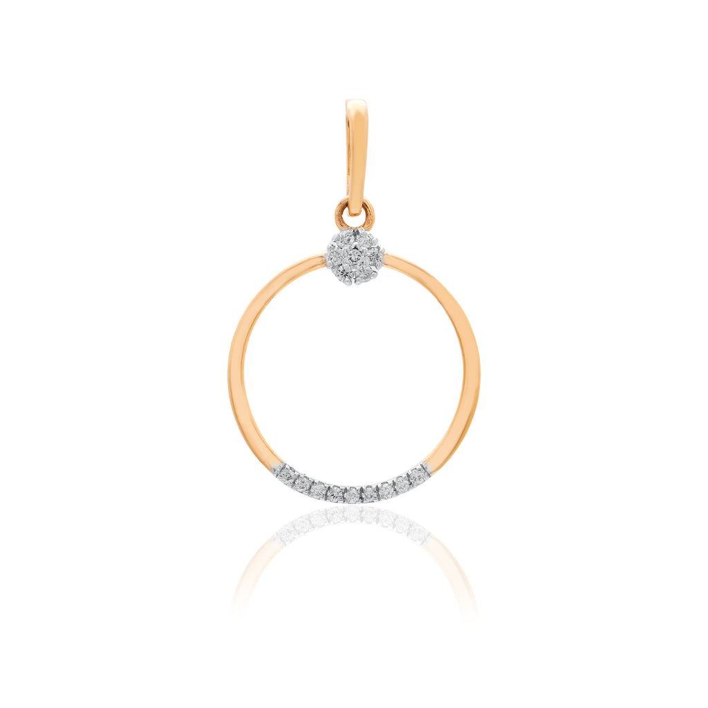 Halo Circle Diamond Pendant – front studio view