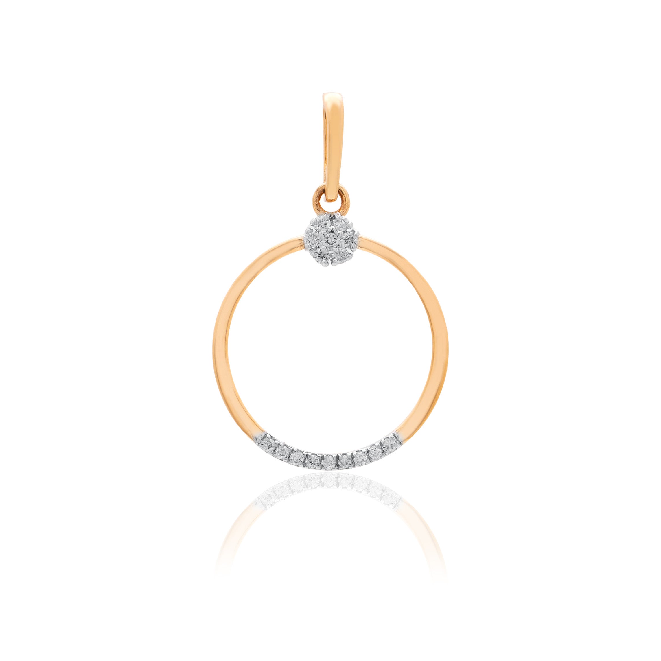 Halo Circle Diamond Pendant – front studio view