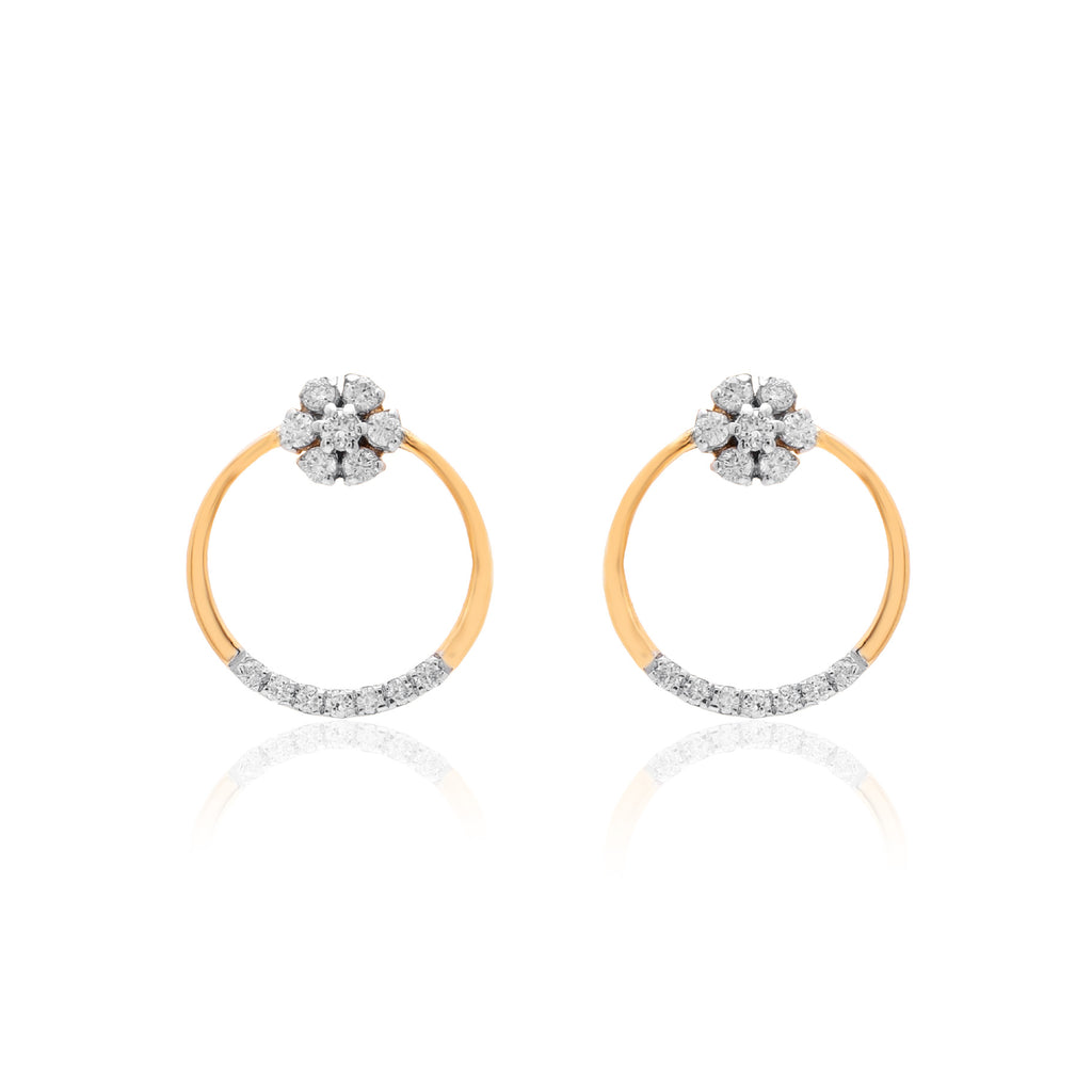 Halo Hoop Diamond Earrings – front studio view