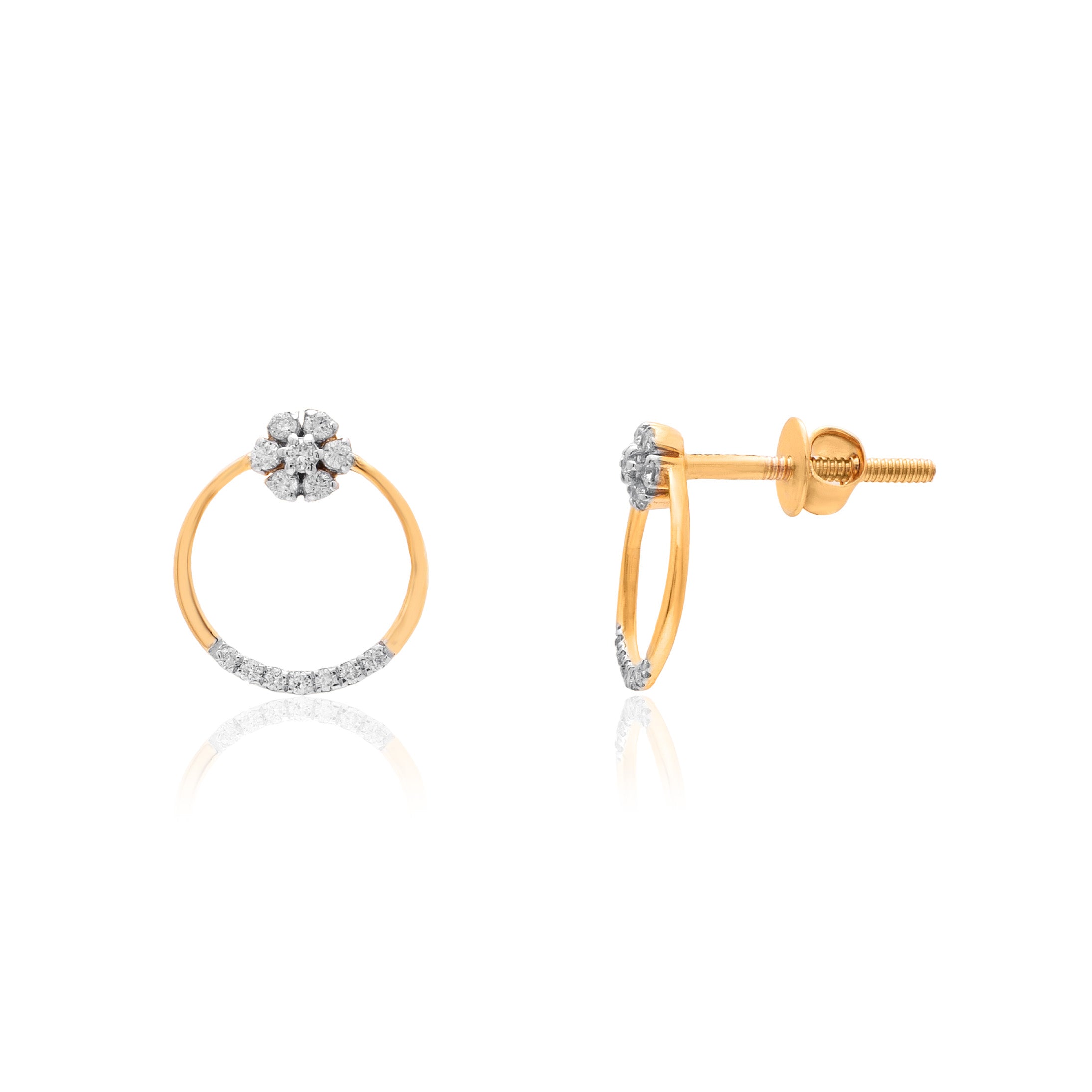 Halo Hoop Diamond Earrings – alternate studio view