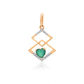 Verdant Geometry Diamond Pendant – front studio view