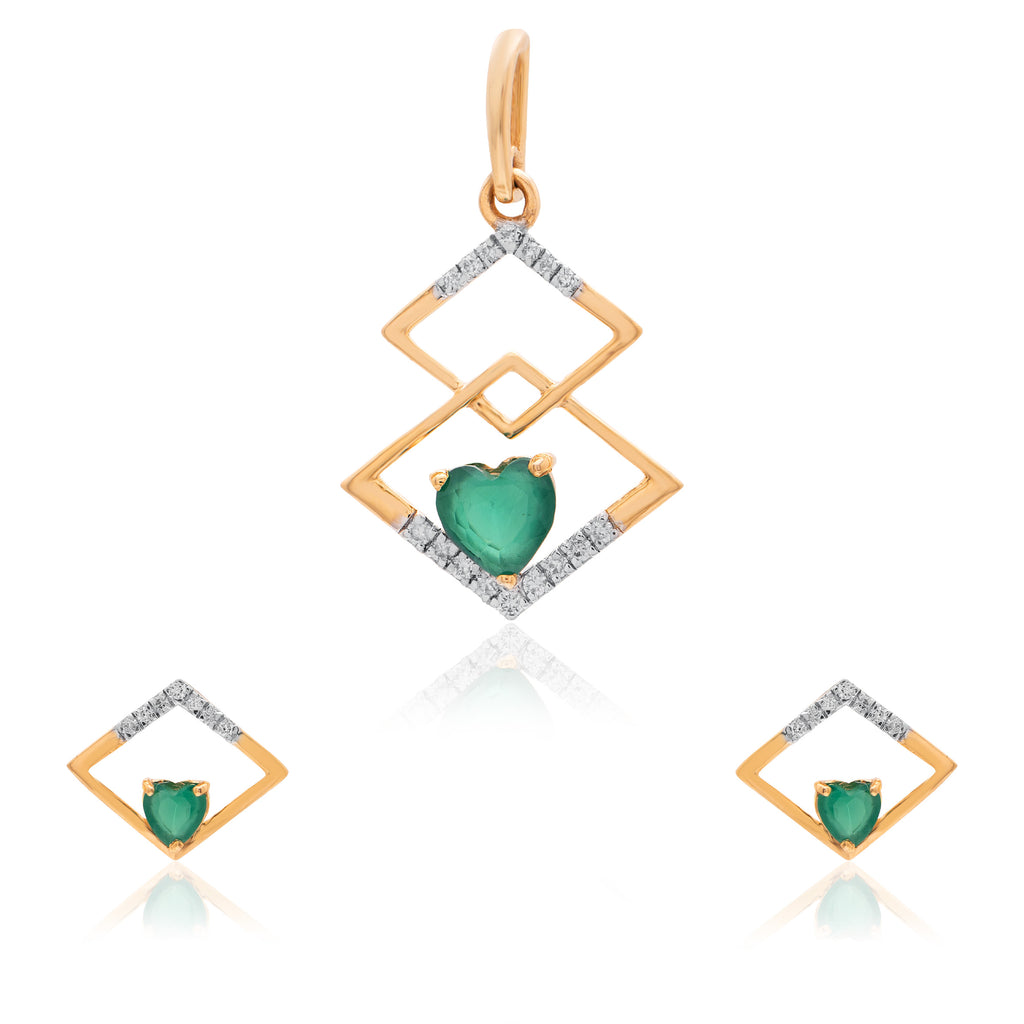 Verdant Geometry Diamond Pendant – alternate studio view
