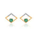 Verdant Diamond Frame Diamond Earrings – front studio view