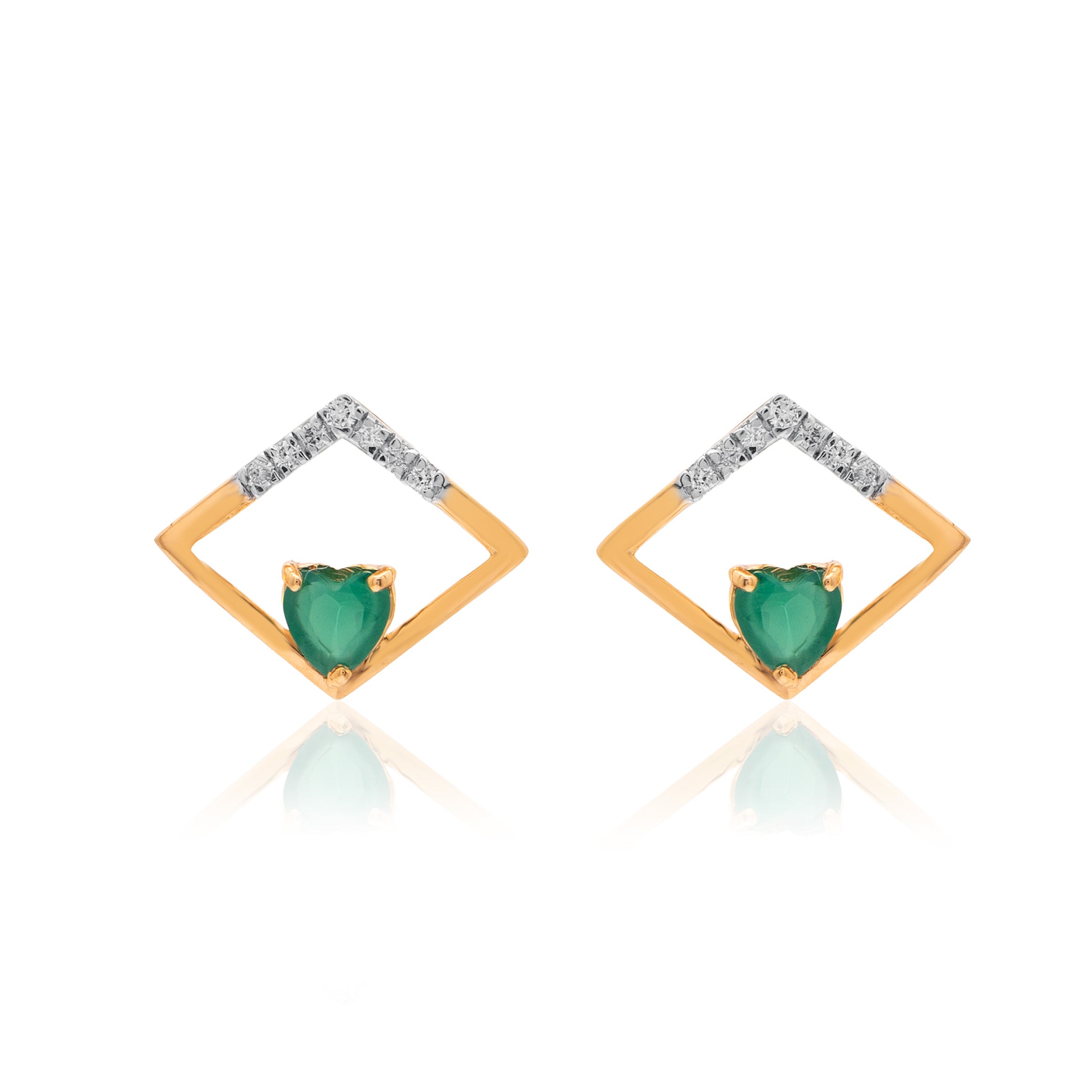 Verdant Diamond Frame Diamond Earrings – front studio view