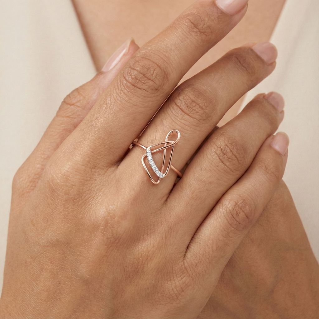 Aurora Curve Diamond Gold Ring