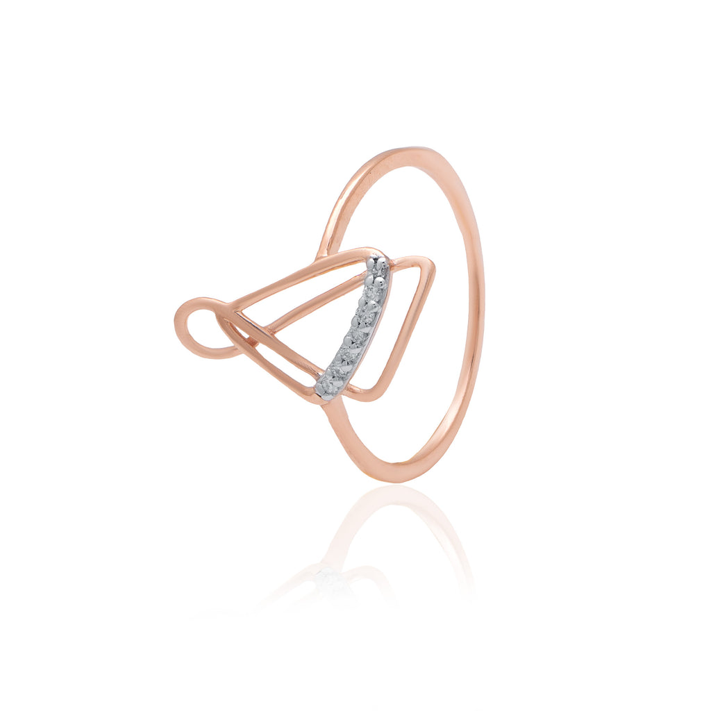 Aurora Curve Diamond Gold Ring