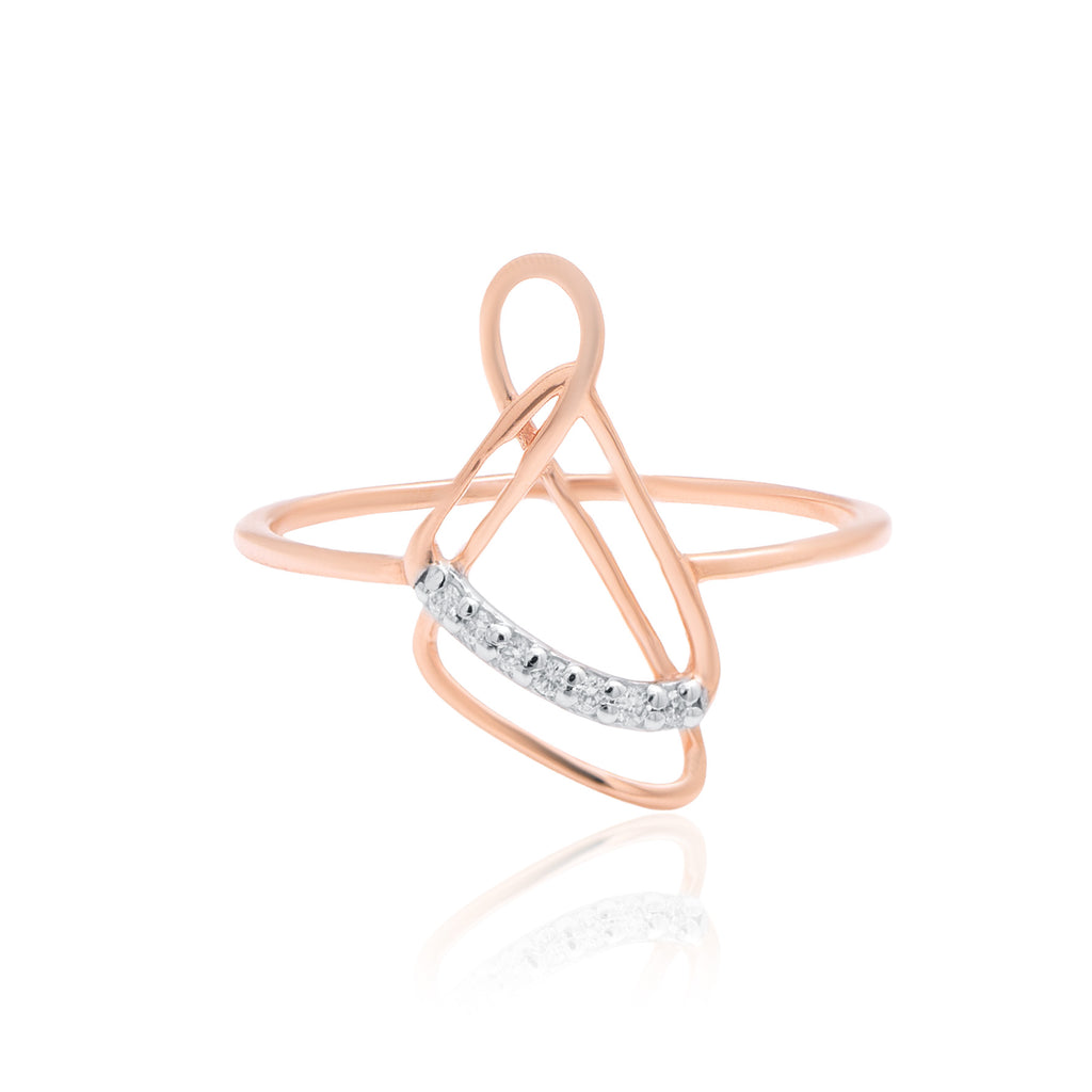 Aurora Curve Diamond Gold Ring