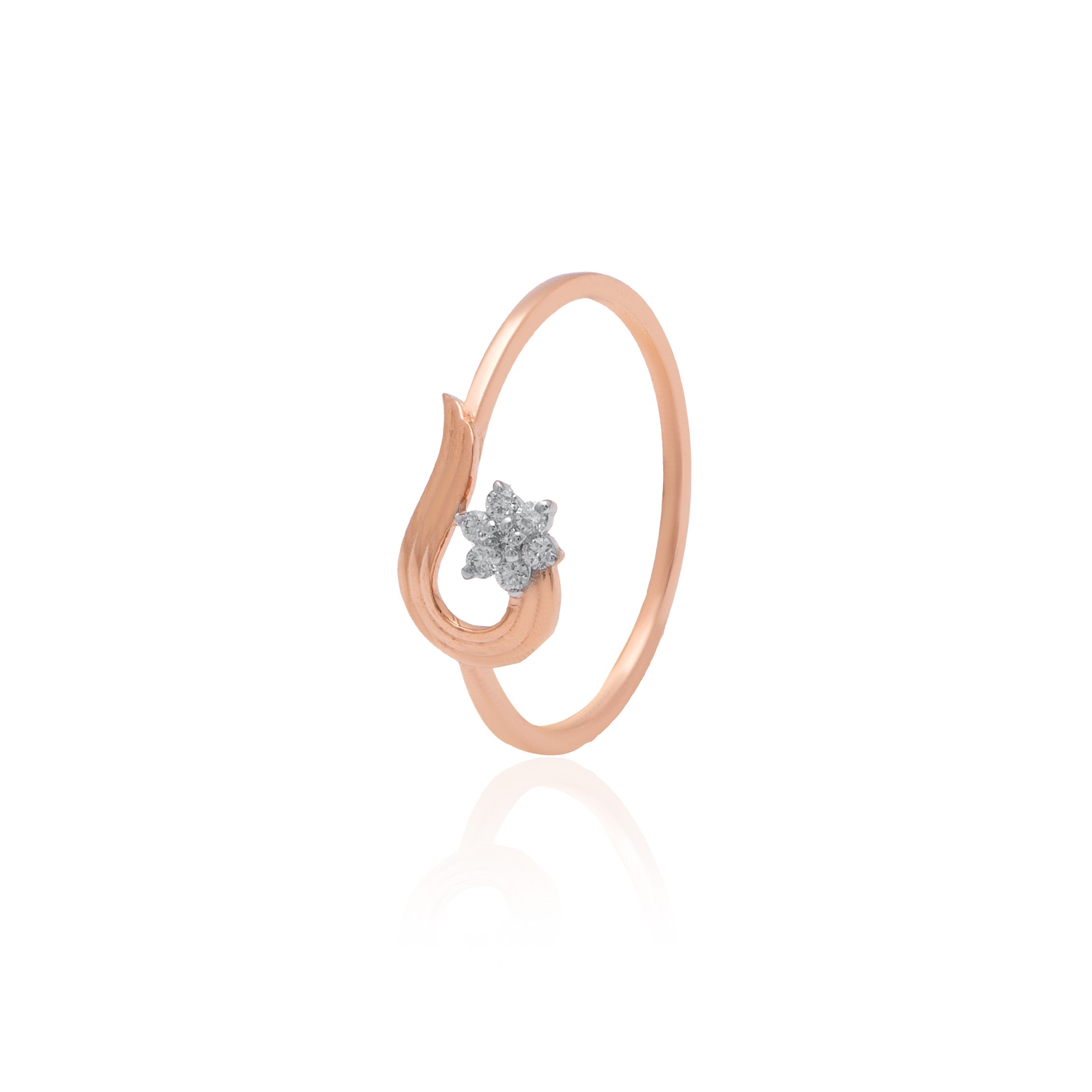 Graceful Wave Diamond Gold Ring