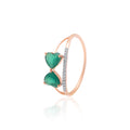 Emerald Leaf Whisper Diamond Ring