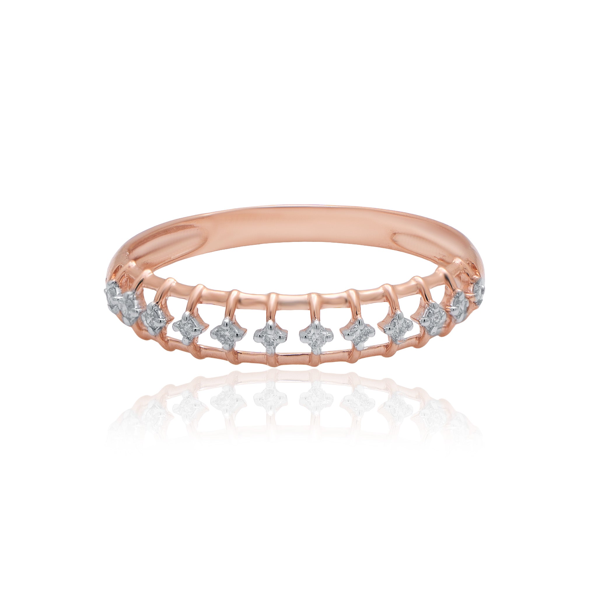 Radiant Row Diamond Gold Ring