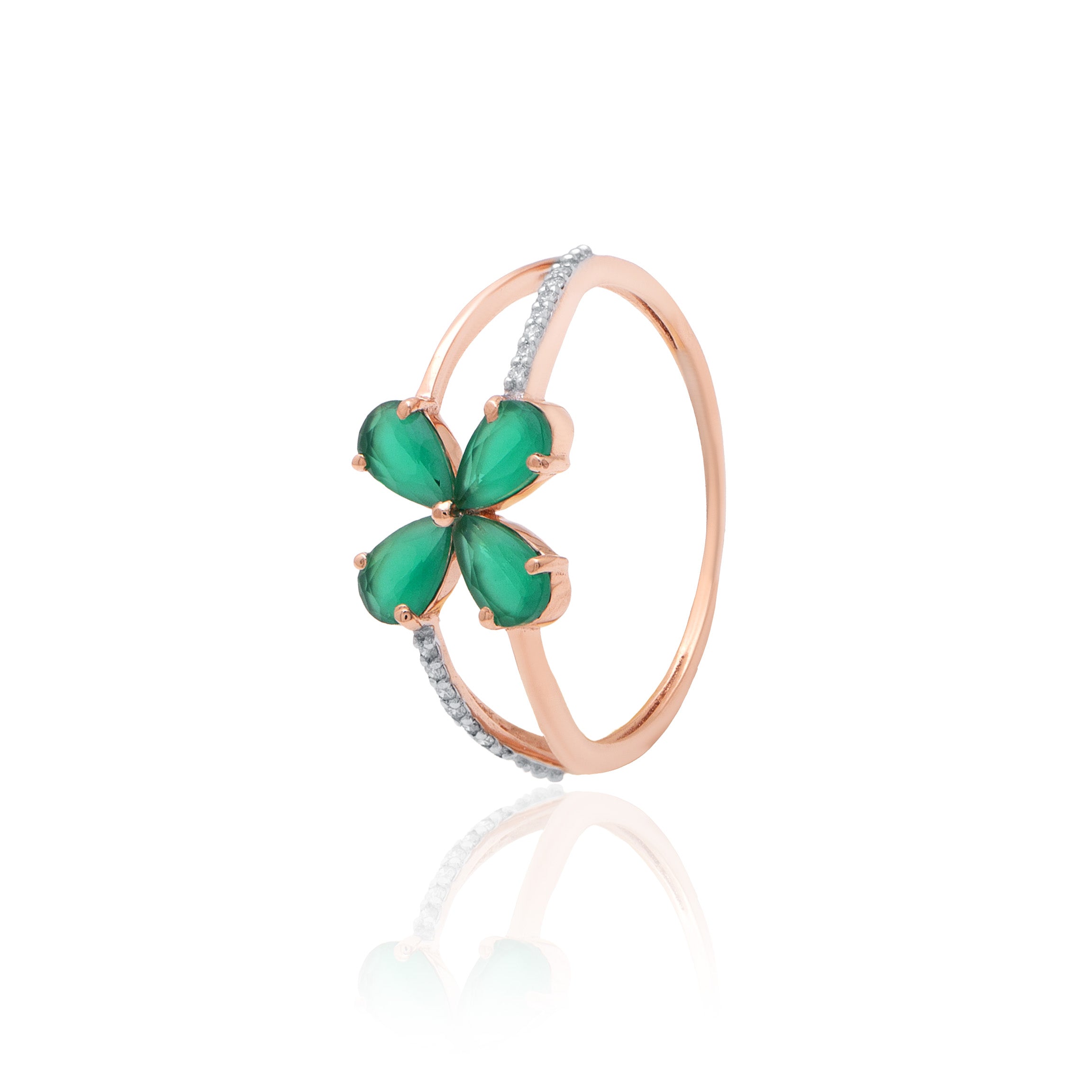 Lucky Clover Charm Gold Ring