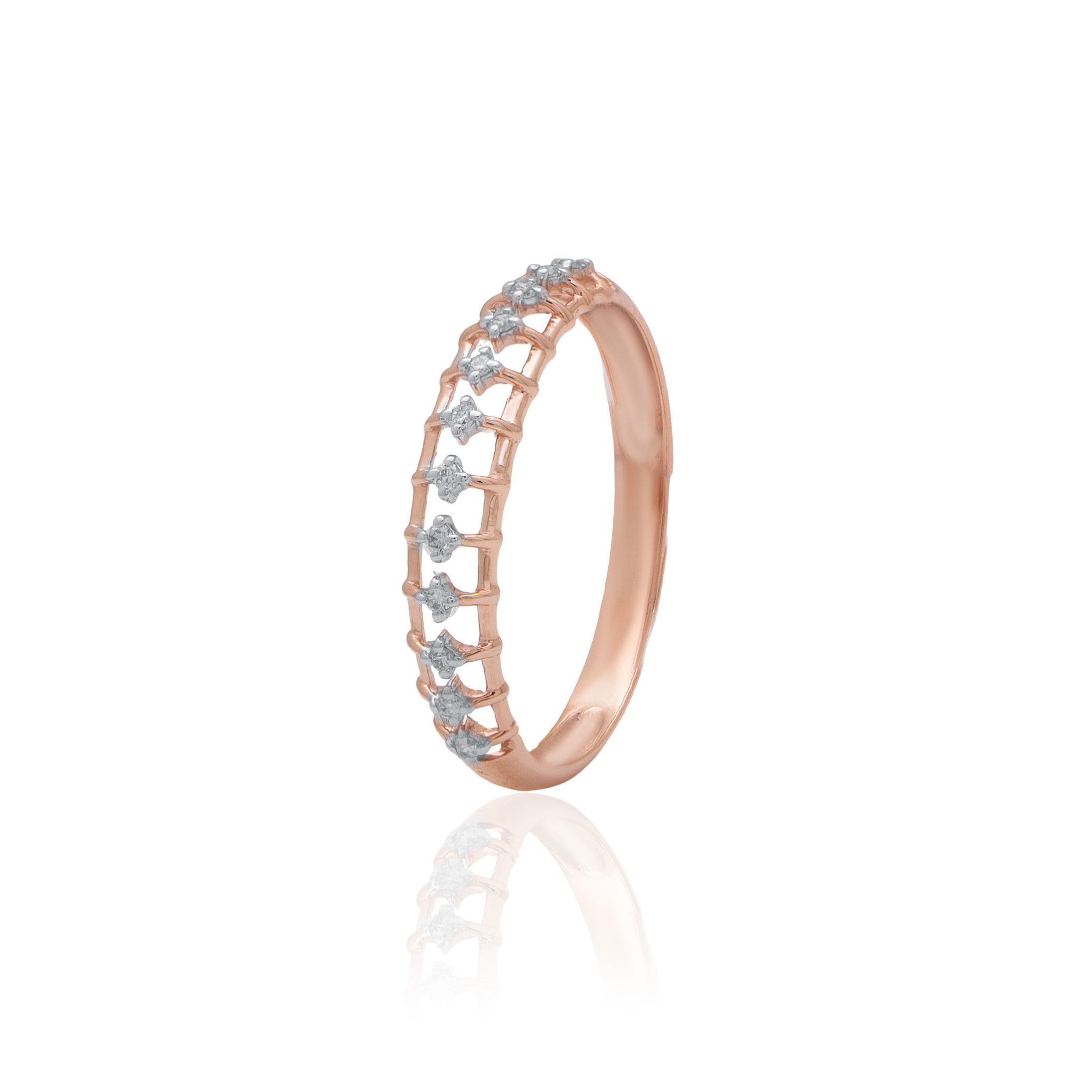 Radiant Row Diamond Gold Ring