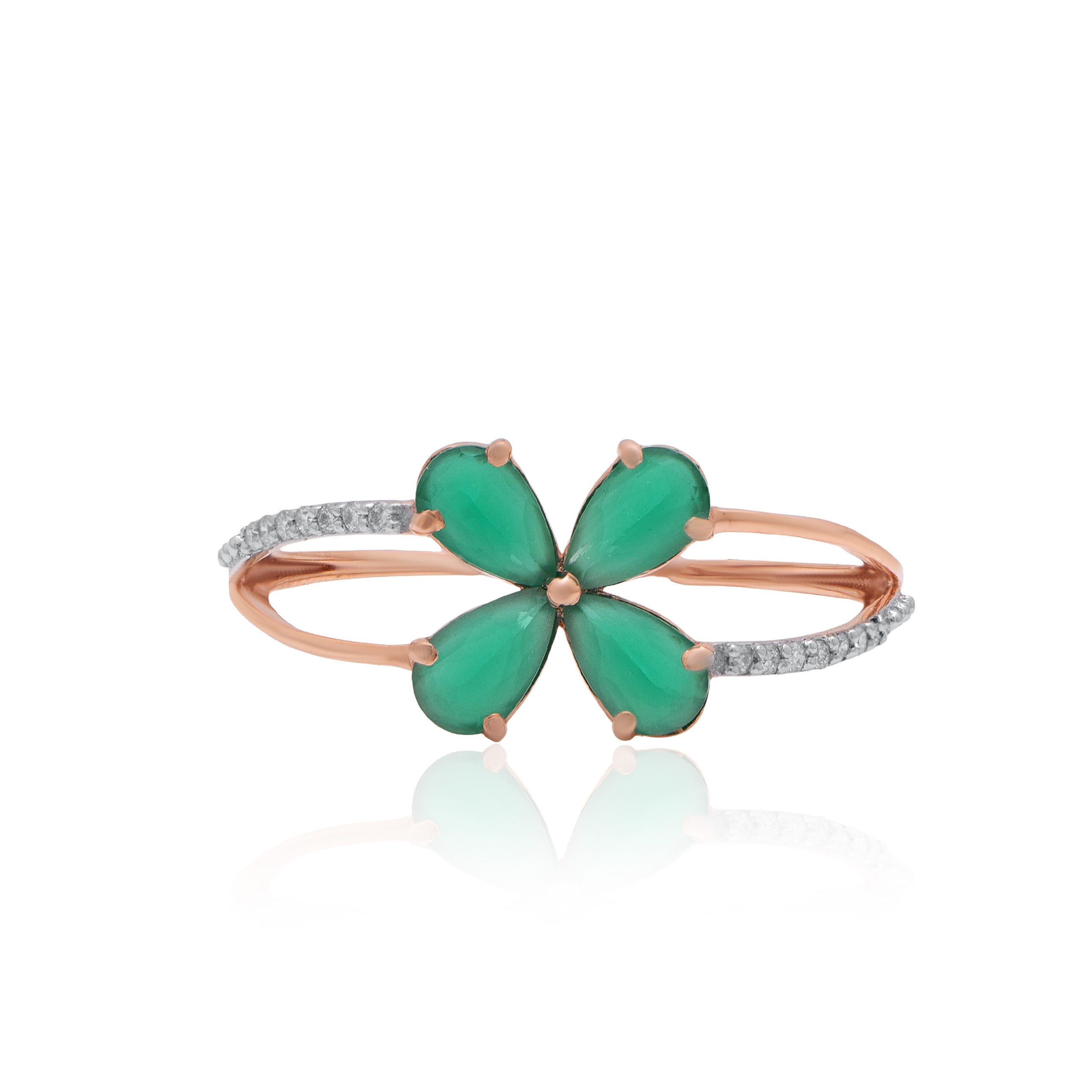 Lucky Clover Charm Gold Ring